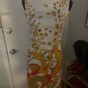 1960s Mod Sheath Dress — Autumn Psychedelic Print
